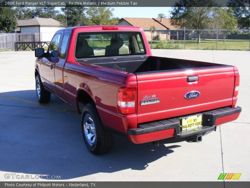 Redfire Metallic / Medium Pebble Tan 2008 Ford Ranger XLT SuperCab
