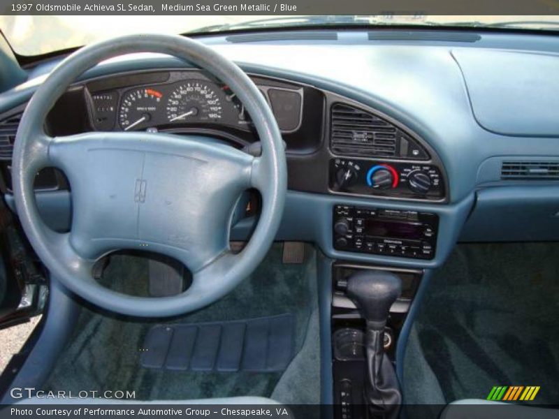 Medium Sea Green Metallic / Blue 1997 Oldsmobile Achieva SL Sedan