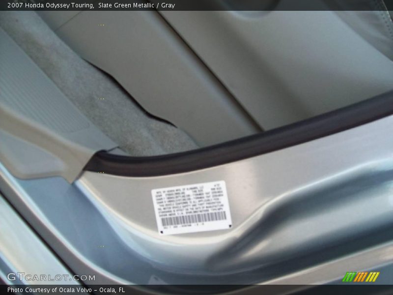 Slate Green Metallic / Gray 2007 Honda Odyssey Touring