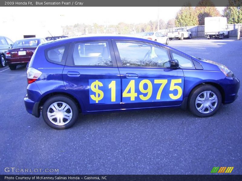 Blue Sensation Pearl / Gray 2009 Honda Fit