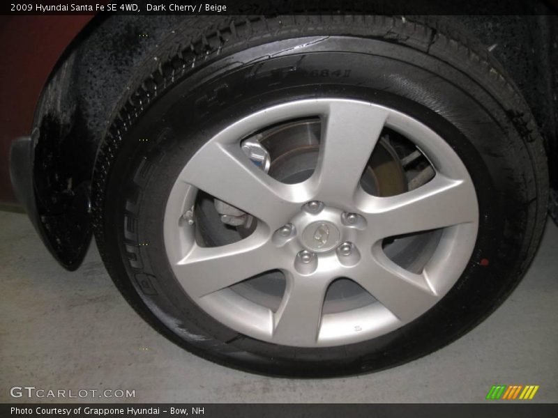 Dark Cherry / Beige 2009 Hyundai Santa Fe SE 4WD