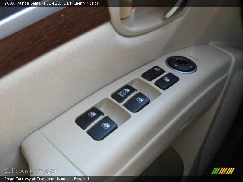 Dark Cherry / Beige 2009 Hyundai Santa Fe SE 4WD