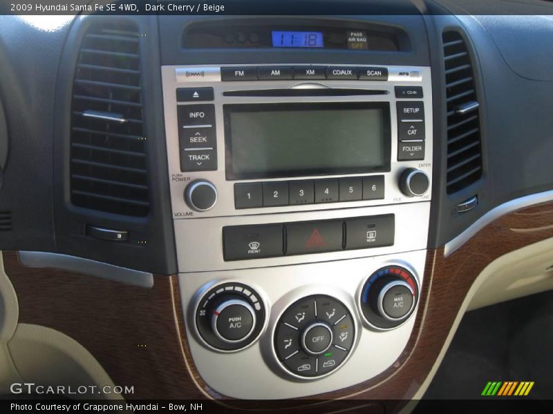 Dark Cherry / Beige 2009 Hyundai Santa Fe SE 4WD