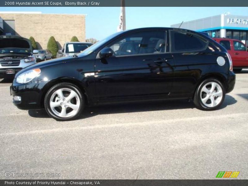 Ebony Black / Gray 2008 Hyundai Accent SE Coupe