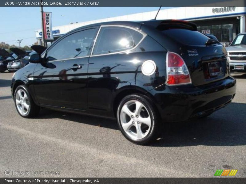 Ebony Black / Gray 2008 Hyundai Accent SE Coupe