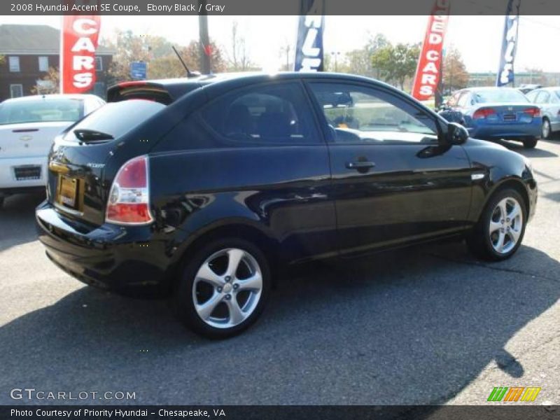 Ebony Black / Gray 2008 Hyundai Accent SE Coupe