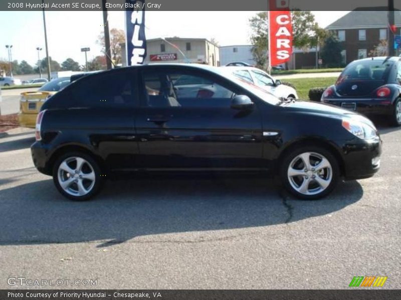 Ebony Black / Gray 2008 Hyundai Accent SE Coupe