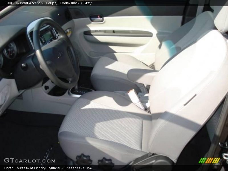 Ebony Black / Gray 2008 Hyundai Accent SE Coupe