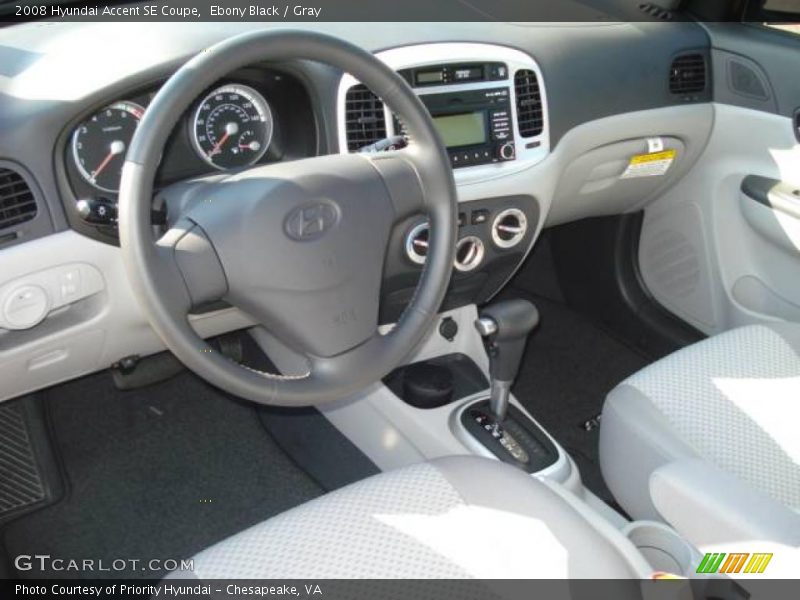 Ebony Black / Gray 2008 Hyundai Accent SE Coupe