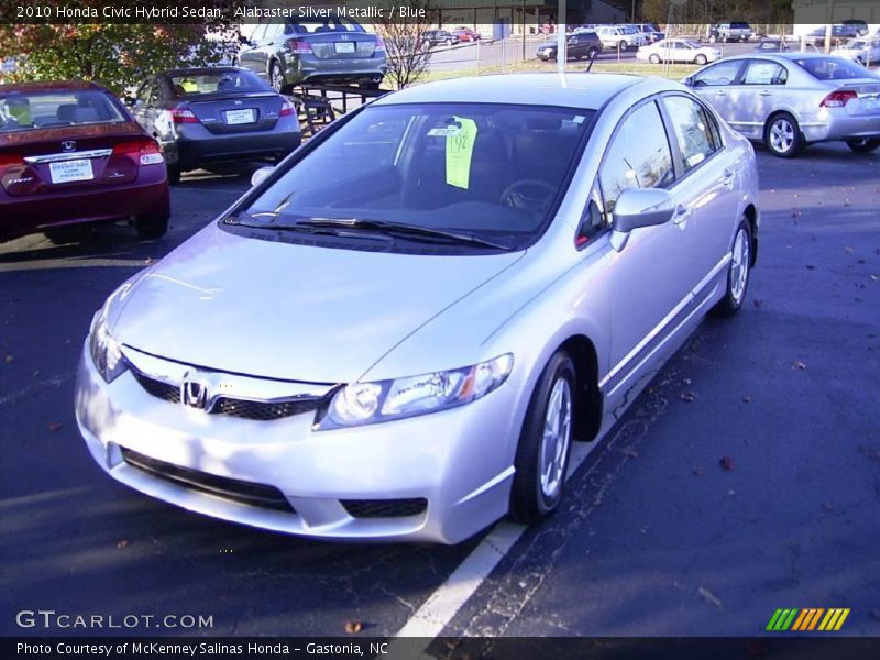 Alabaster Silver Metallic / Blue 2010 Honda Civic Hybrid Sedan
