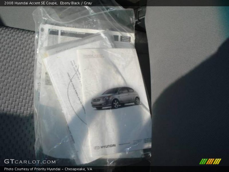 Ebony Black / Gray 2008 Hyundai Accent SE Coupe