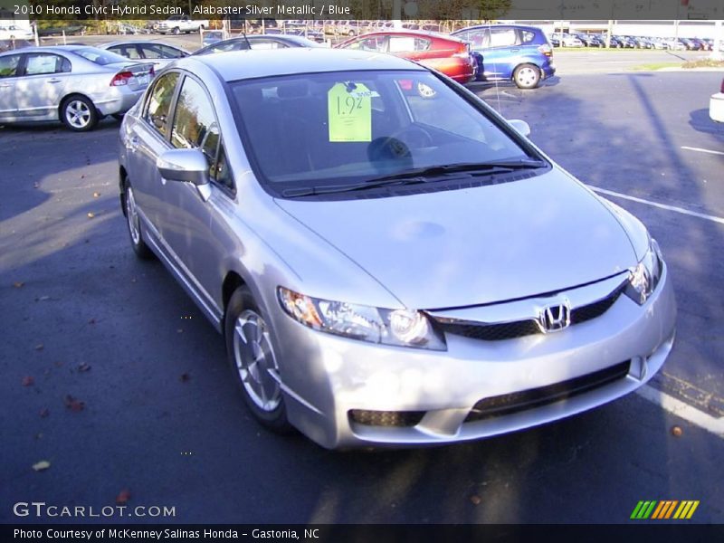 Alabaster Silver Metallic / Blue 2010 Honda Civic Hybrid Sedan
