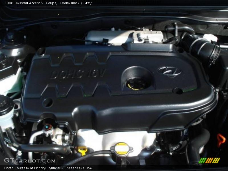 Ebony Black / Gray 2008 Hyundai Accent SE Coupe