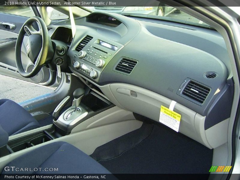 Alabaster Silver Metallic / Blue 2010 Honda Civic Hybrid Sedan