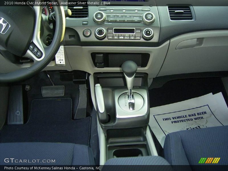 Alabaster Silver Metallic / Blue 2010 Honda Civic Hybrid Sedan