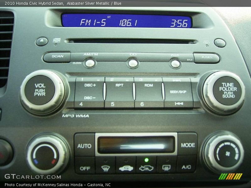 Alabaster Silver Metallic / Blue 2010 Honda Civic Hybrid Sedan