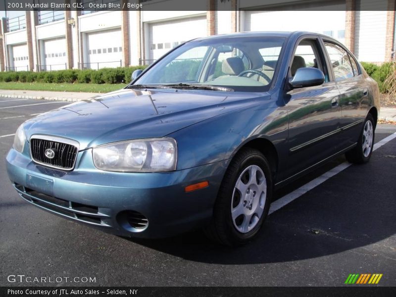Ocean Blue / Beige 2001 Hyundai Elantra GLS