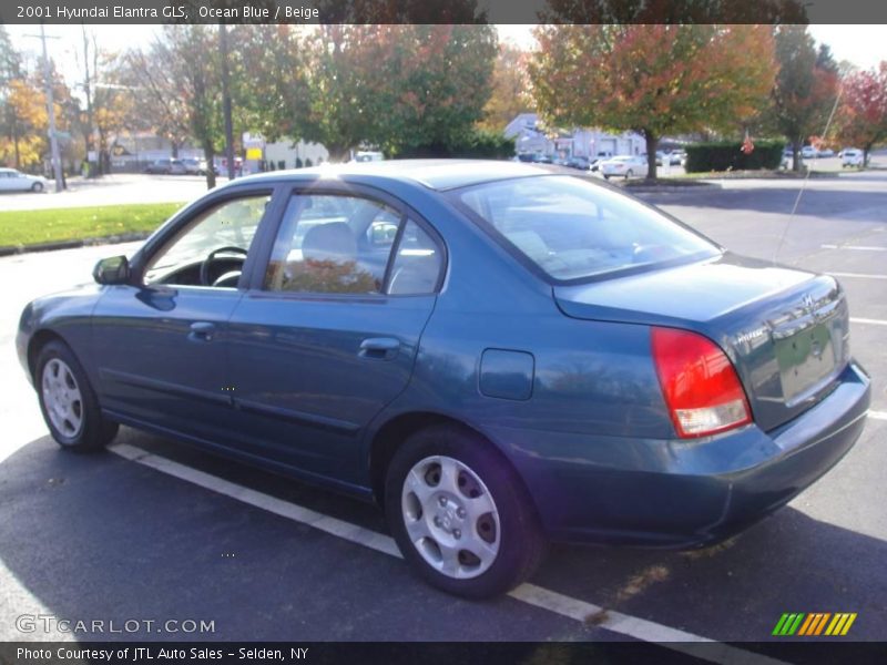 Ocean Blue / Beige 2001 Hyundai Elantra GLS