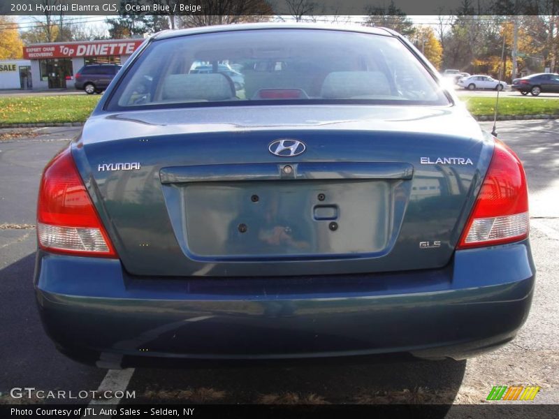 Ocean Blue / Beige 2001 Hyundai Elantra GLS