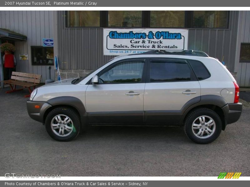 Platinum Metallic / Gray 2007 Hyundai Tucson SE