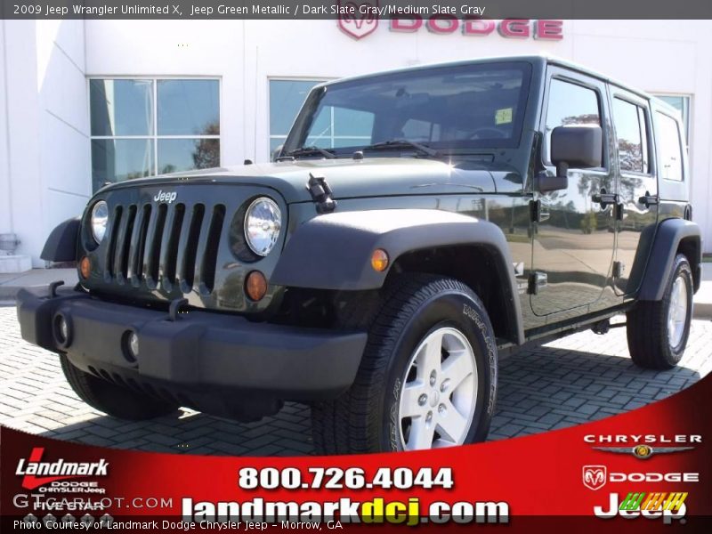 Jeep Green Metallic / Dark Slate Gray/Medium Slate Gray 2009 Jeep Wrangler Unlimited X