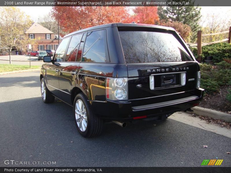 Java Black Pearlescent / Westminster Jet Black/Tan 2008 Land Rover Range Rover Westminster Supercharged