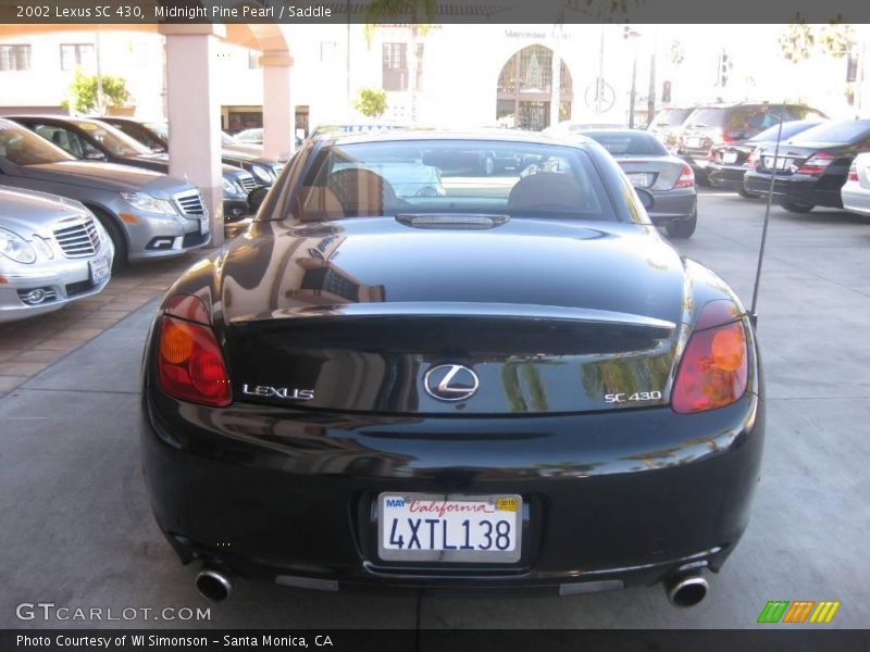 Midnight Pine Pearl / Saddle 2002 Lexus SC 430