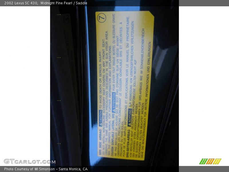 Midnight Pine Pearl / Saddle 2002 Lexus SC 430
