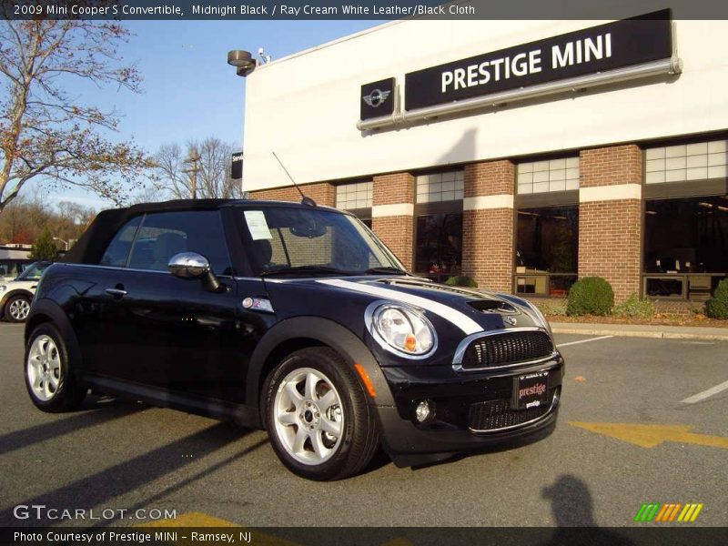 Midnight Black / Ray Cream White Leather/Black Cloth 2009 Mini Cooper S Convertible
