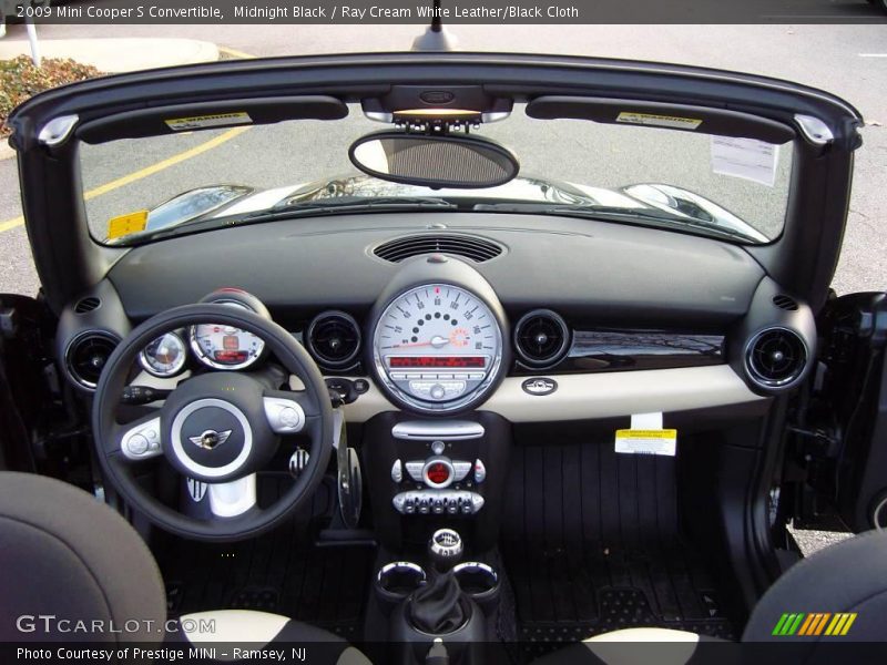 Midnight Black / Ray Cream White Leather/Black Cloth 2009 Mini Cooper S Convertible