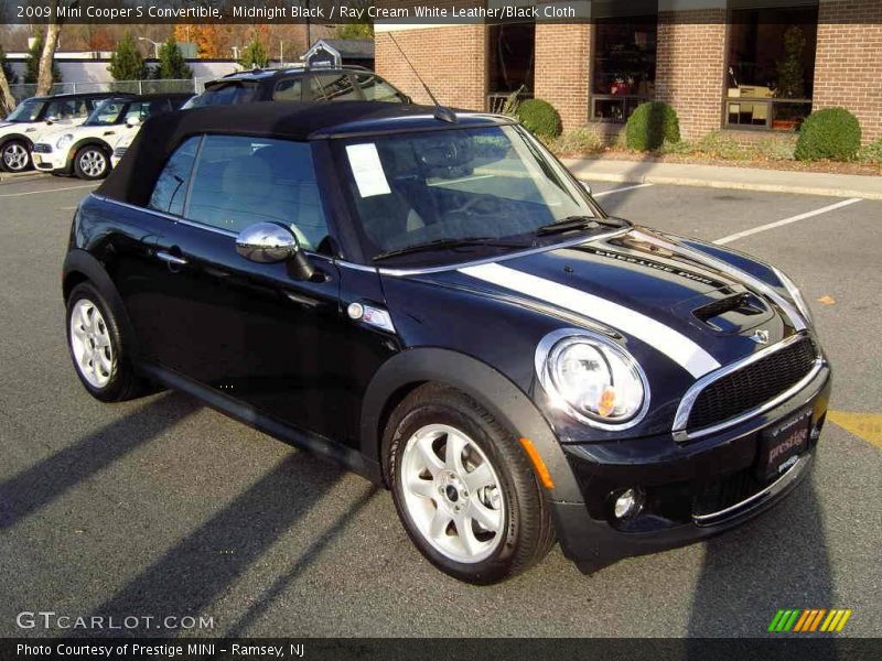 Midnight Black / Ray Cream White Leather/Black Cloth 2009 Mini Cooper S Convertible