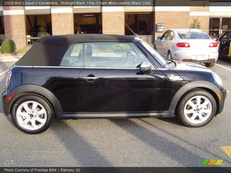 Midnight Black / Ray Cream White Leather/Black Cloth 2009 Mini Cooper S Convertible