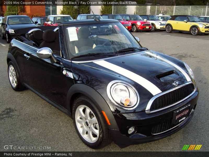 Midnight Black / Ray Cream White Leather/Black Cloth 2009 Mini Cooper S Convertible