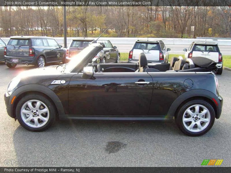 Midnight Black / Ray Cream White Leather/Black Cloth 2009 Mini Cooper S Convertible