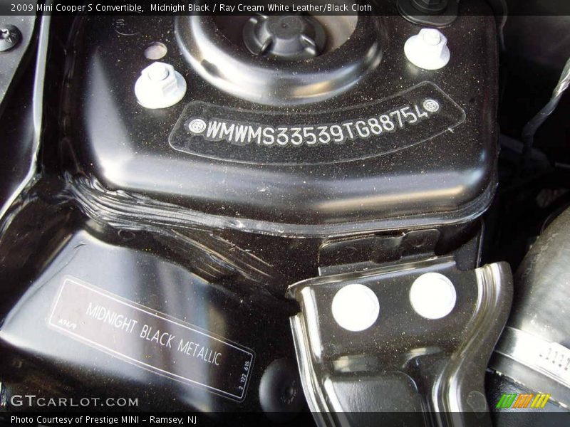 Midnight Black / Ray Cream White Leather/Black Cloth 2009 Mini Cooper S Convertible