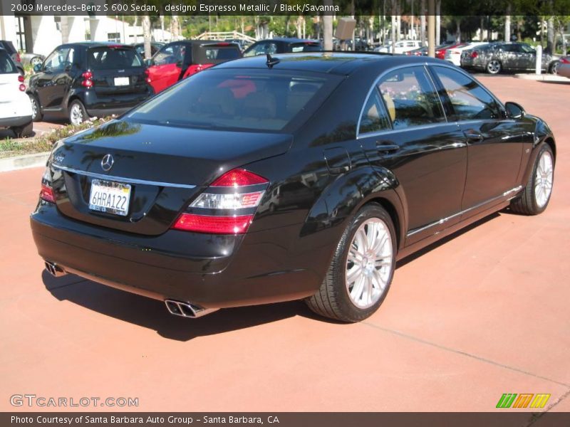 designo Espresso Metallic / Black/Savanna 2009 Mercedes-Benz S 600 Sedan