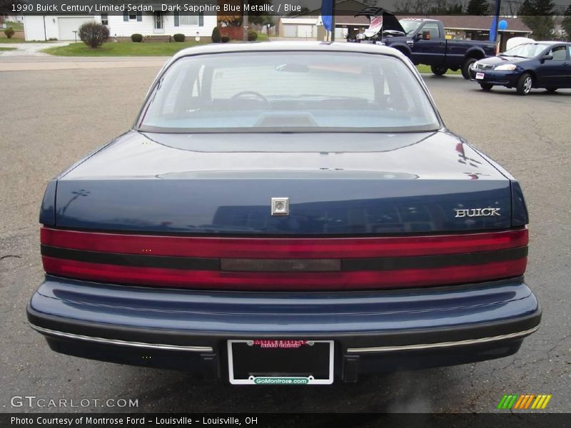 Dark Sapphire Blue Metallic / Blue 1990 Buick Century Limited Sedan