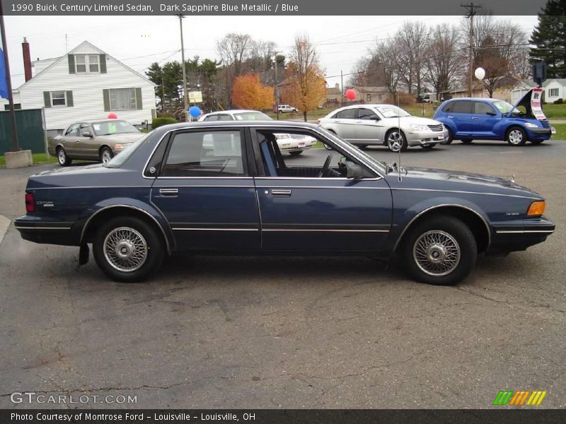 Dark Sapphire Blue Metallic / Blue 1990 Buick Century Limited Sedan