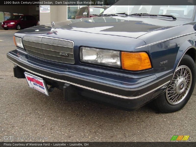 Dark Sapphire Blue Metallic / Blue 1990 Buick Century Limited Sedan