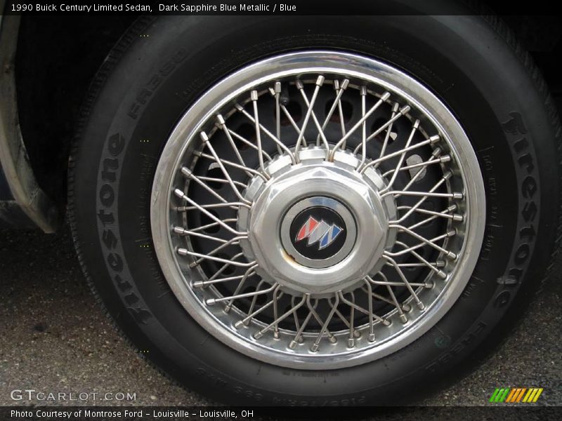 Dark Sapphire Blue Metallic / Blue 1990 Buick Century Limited Sedan