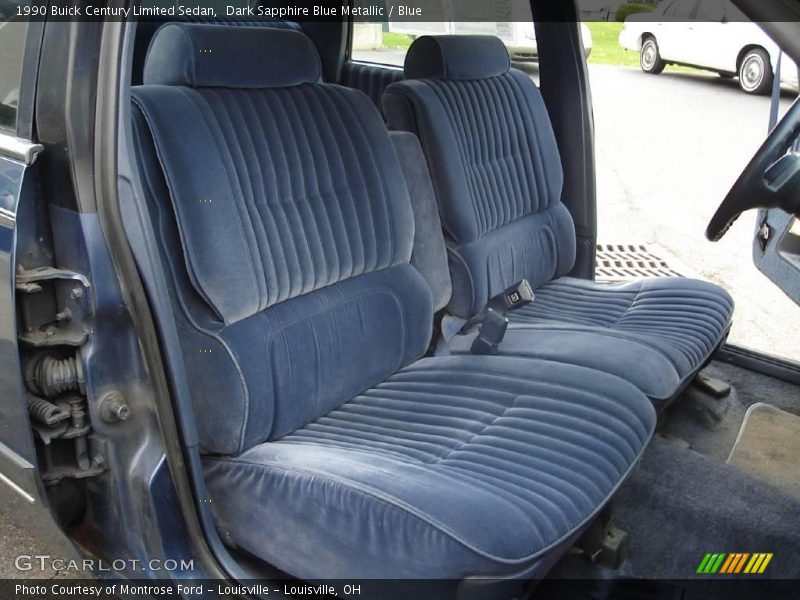 Dark Sapphire Blue Metallic / Blue 1990 Buick Century Limited Sedan