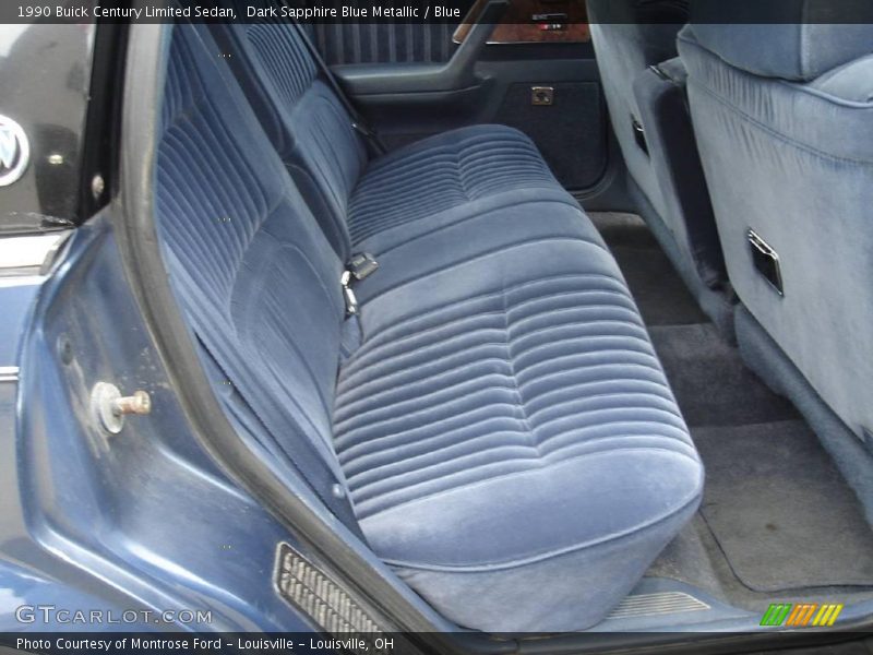 Dark Sapphire Blue Metallic / Blue 1990 Buick Century Limited Sedan