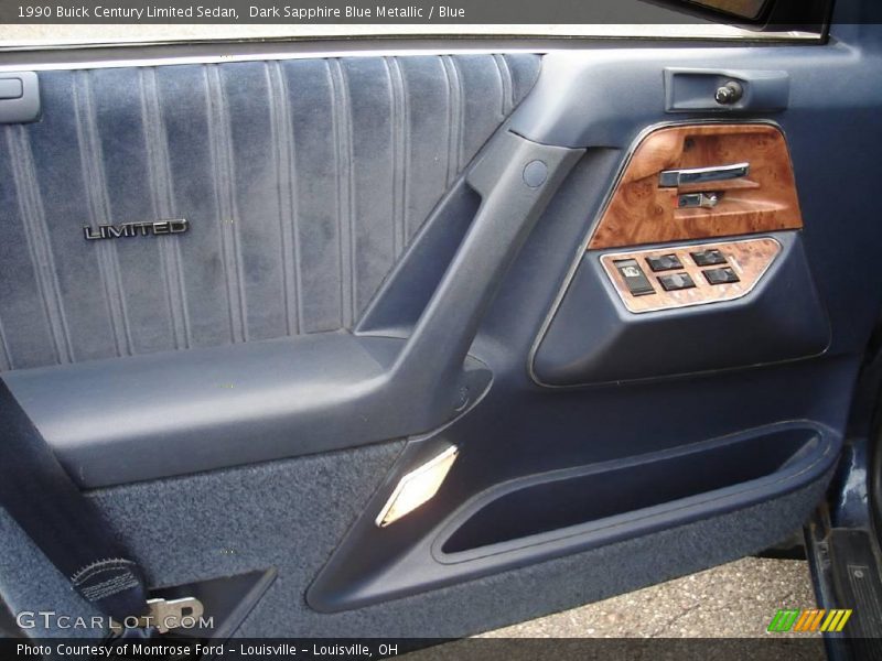 Dark Sapphire Blue Metallic / Blue 1990 Buick Century Limited Sedan