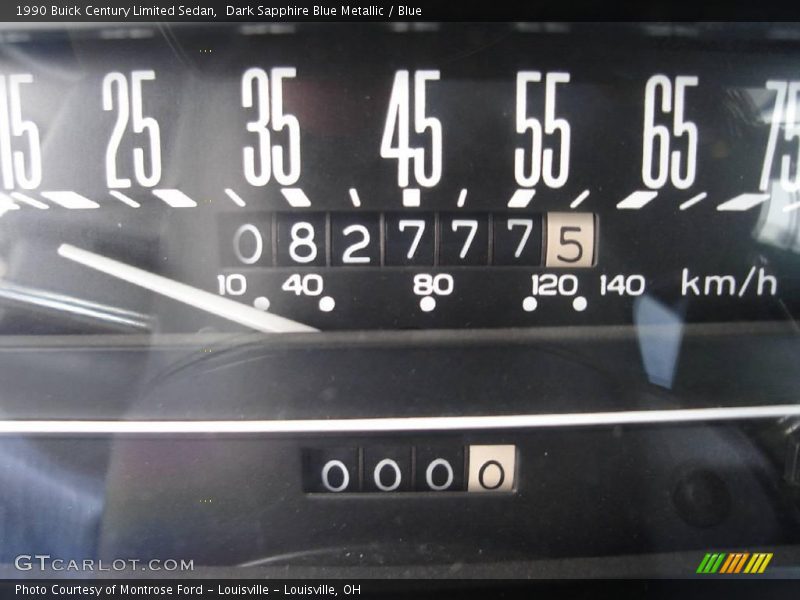 Dark Sapphire Blue Metallic / Blue 1990 Buick Century Limited Sedan