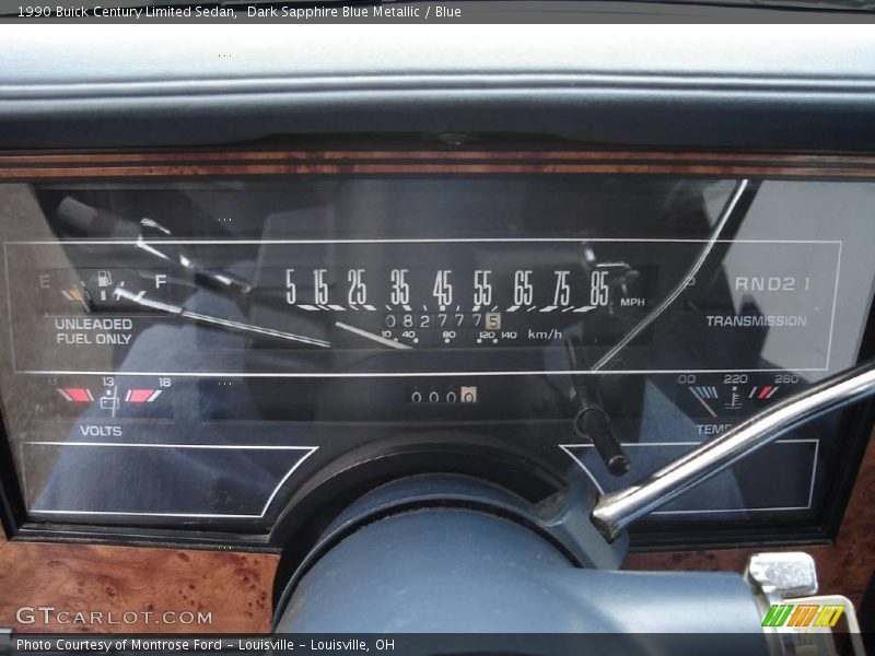 Dark Sapphire Blue Metallic / Blue 1990 Buick Century Limited Sedan