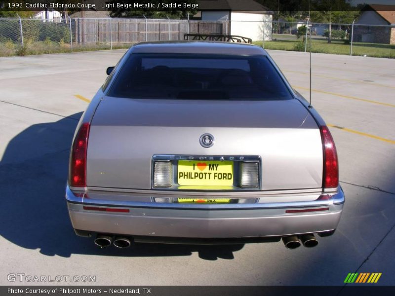 Light Beige Metallic / Saddle Beige 1992 Cadillac Eldorado Coupe