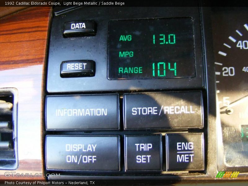Light Beige Metallic / Saddle Beige 1992 Cadillac Eldorado Coupe
