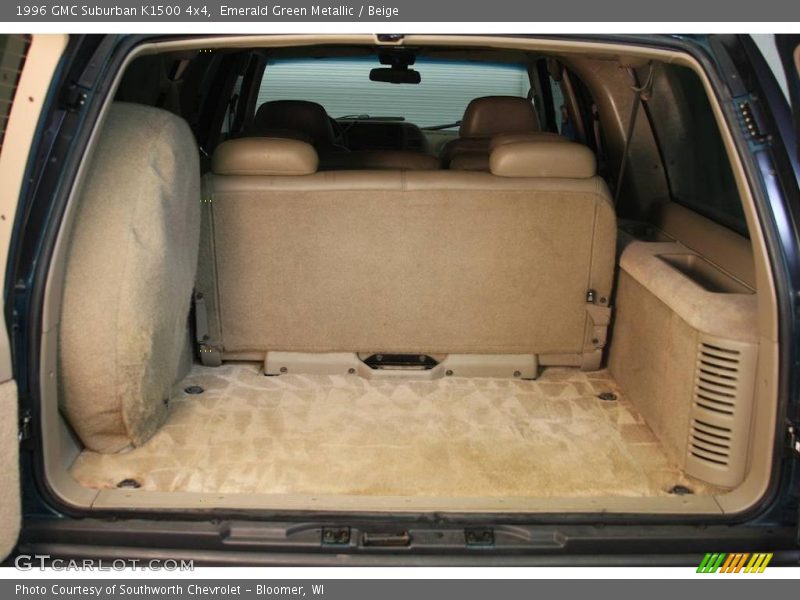 Emerald Green Metallic / Beige 1996 GMC Suburban K1500 4x4