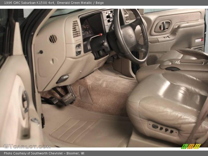 Emerald Green Metallic / Beige 1996 GMC Suburban K1500 4x4