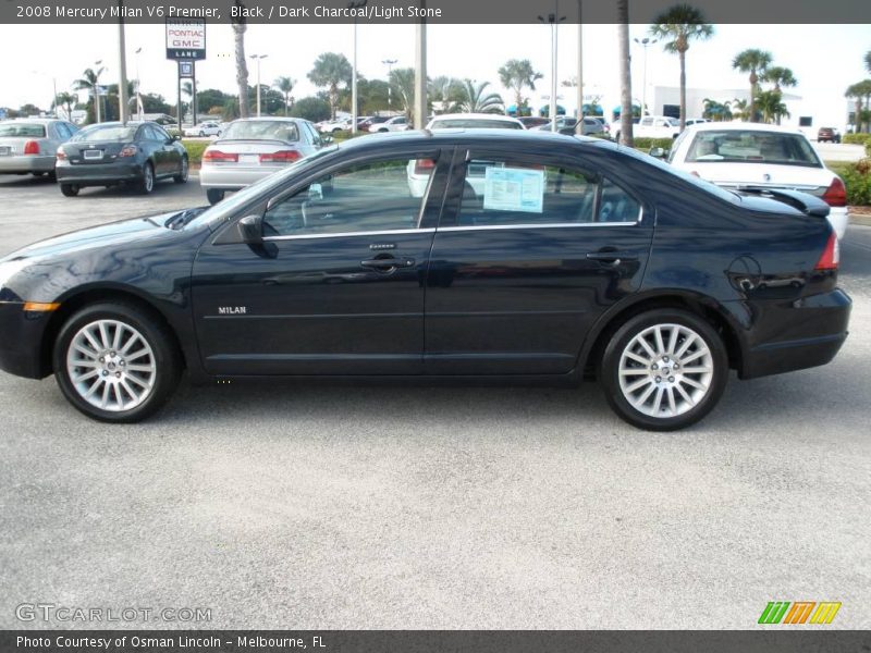 Black / Dark Charcoal/Light Stone 2008 Mercury Milan V6 Premier